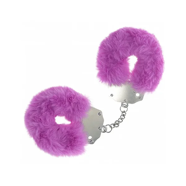 OUCH! Heavy-Duty Fluffy Cuffs – Purple – Purple Fluffy Restraints