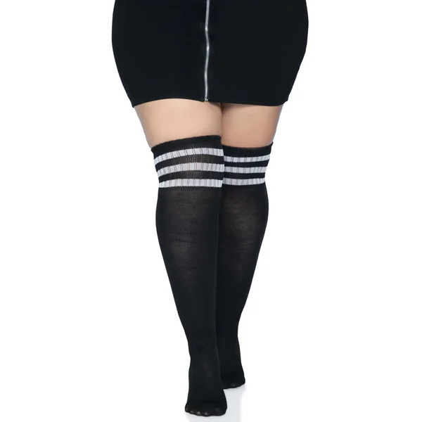 Over the Knee Athletic Socks -1x/2x - Black/white