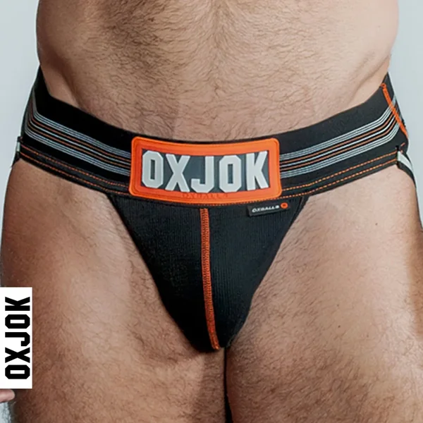 Oxballs Slingjock Upthrust Slider-Strap Jock BLACK IRON MEDIUM