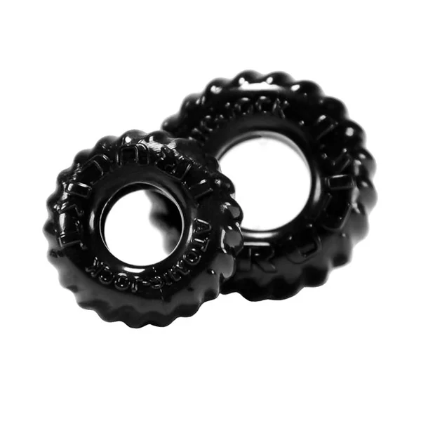 Oxballs Truckt Cock & Ball Ring - Black Pack Of 2