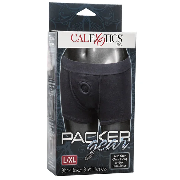 Packer Gear Boxer Brief Harness - Black L/XL