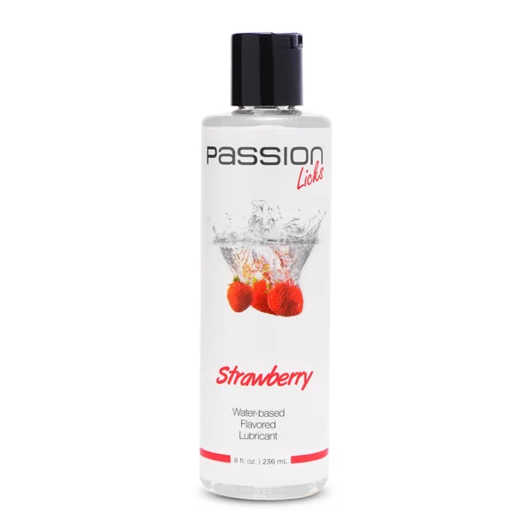 Passion Licks Strawberry Water Based Flavored Lubricant - 8 Fl Oz / 236 ml