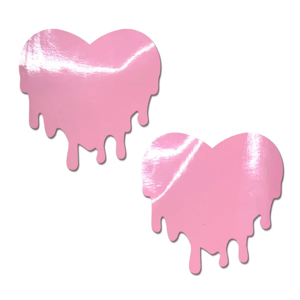 PASTEASE FAUX LATEX BABY PINK MELTY HEARTS