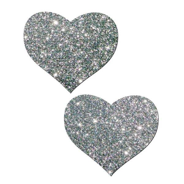 PASTEASE HEARTS SILVER GLITTER