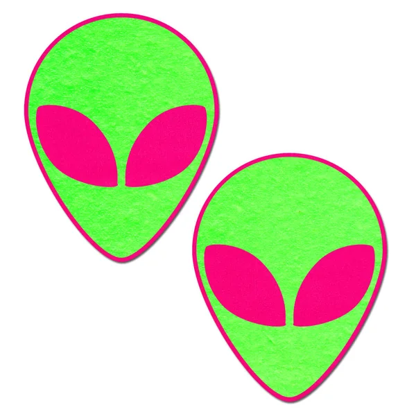 PASTEASE NEON GLOWING GREEN ALIEN ON NEON PINK