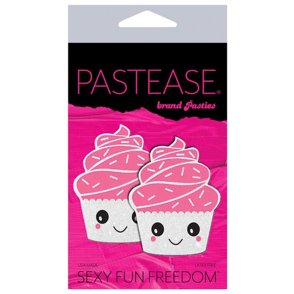 Pastease Premium Cupcake Glittery Frosting Nipple Pastie - White O-s