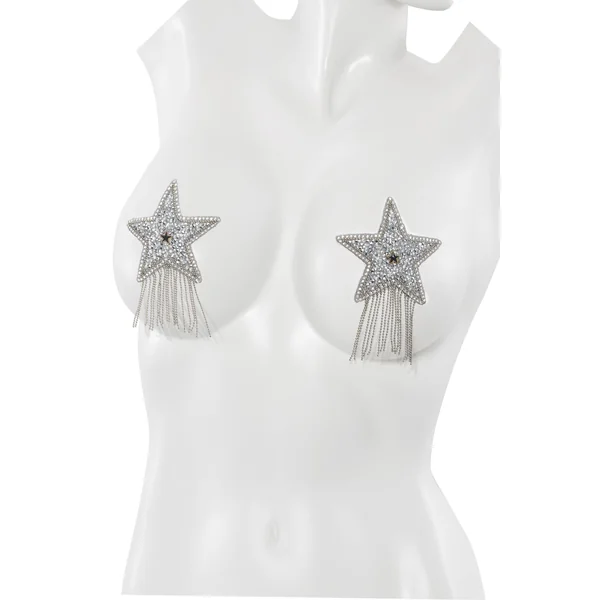 PASTIES METALLIC STAR W/ CHAIN TASSELS