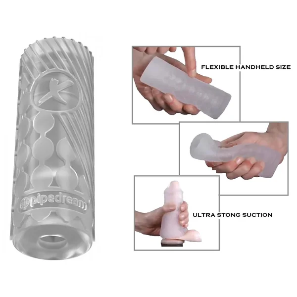 PDX Elite EZ Grip Stroker Masturbation Sleeve Clear