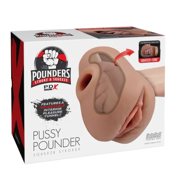 PDX PLUS PUSSY POUNDER SQUEEZE STROKER BROWN