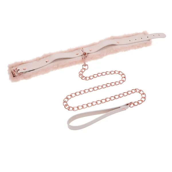 Peaches ‘N Creame Fur Collar and Leash - Pink