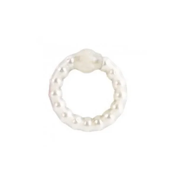 Pearl Beaded Prolong Cock Ring 1.5 inch Diameter Pearl