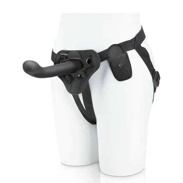 Pegasus 6″ Rechargeable P-spot G-spot Peg W/adjustable Harness & Remote Set – Black