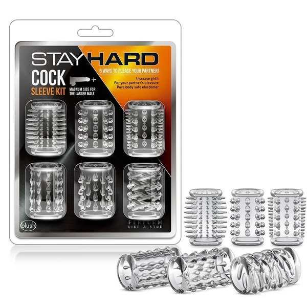 Penis Enhancing Cock Sleeve Stay Hard Kit | Clear