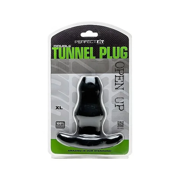 PERFECT FIT BRAND - DOUBLE TUNNEL PLUG XL LARGE BLACK