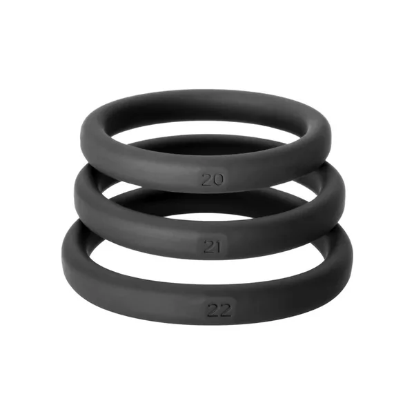 Perfect Fit Xact-Fit Silicone Ring Kit – LG /XL – Black (3 pack)