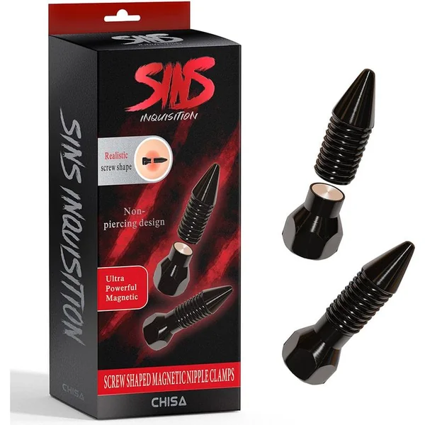 Pinces à Seins - Sins Inquisition - Screw Shaped Magnetic Nipple Clamps