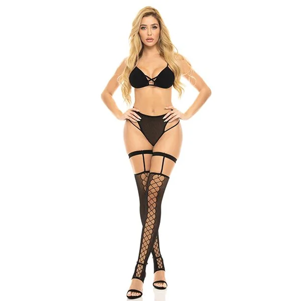 Pink Lipstick Want You Now Bra, Panty & Stockings