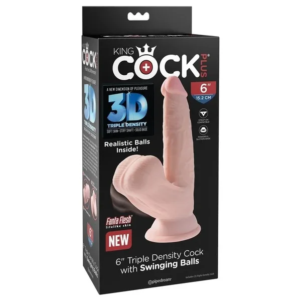 Pipedream Products King Cock Plus 6″ Triple Density Cock With Swinging Balls