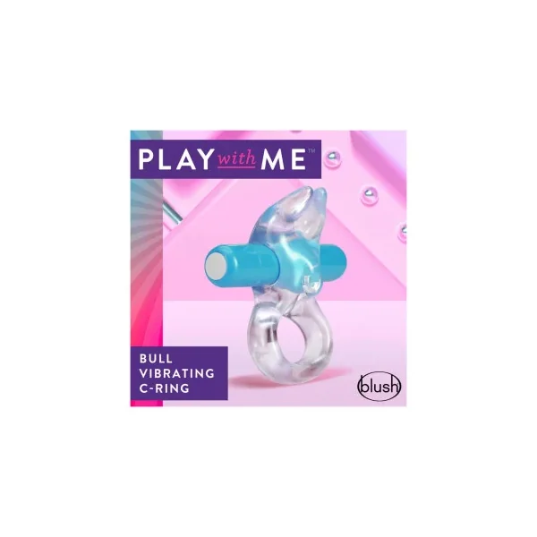 Play with Me Bull Vibrating Cock Ring, Blue