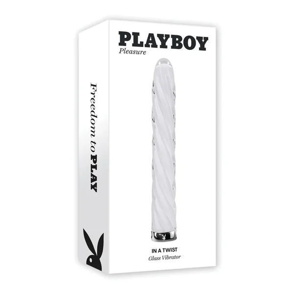 Playboy Pleasure In the Twist Glass Vibrator – White