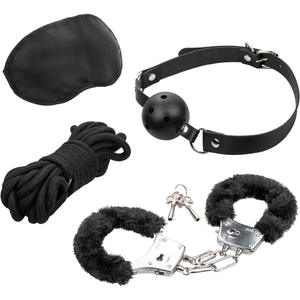 Pleasure Kits Explorer Collection With Ball Gag, Blindfold, Cuffs & Bondage Rope By CalExotics