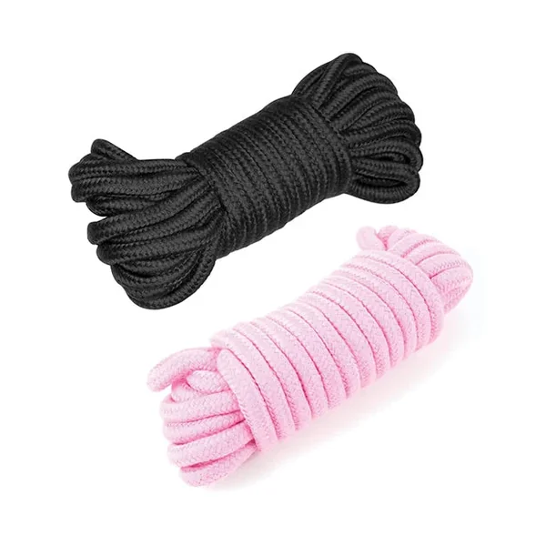 Plesur Cotton Shibari Bondage Rope 2 Pack – Black/Pink