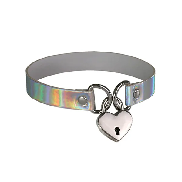 Plesur Holographic Lock Collar - White