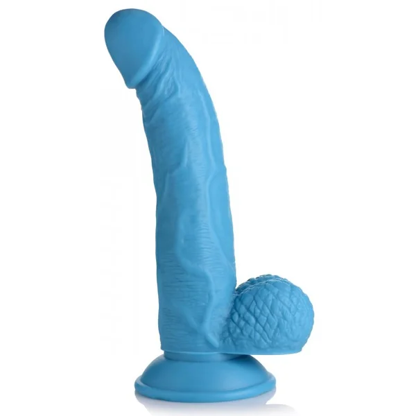 POP 7.5IN DILDO W/ BALLS BLUE