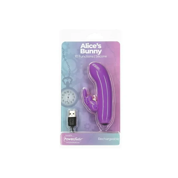 POWER BULLET ALICES BUNNY 4IN 10 FUNCTION BULLET PURPLE