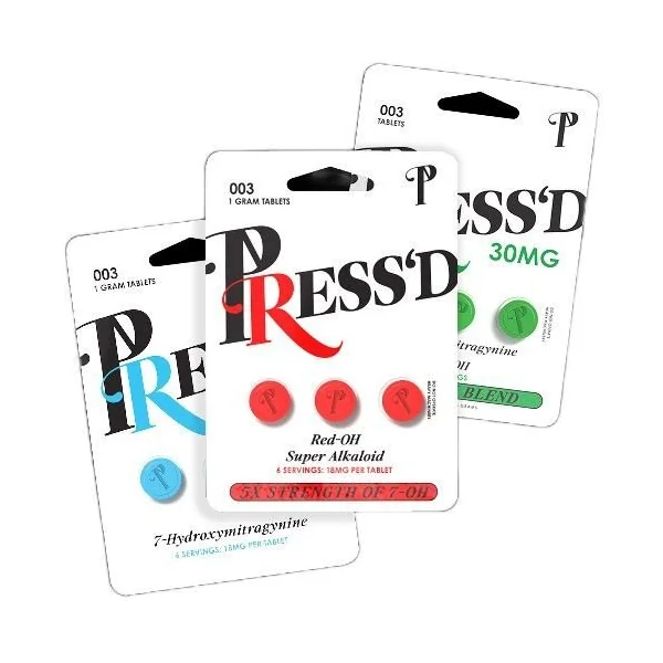 Pressed &-Hydroxy Kratom Tablets Red OH 3ct