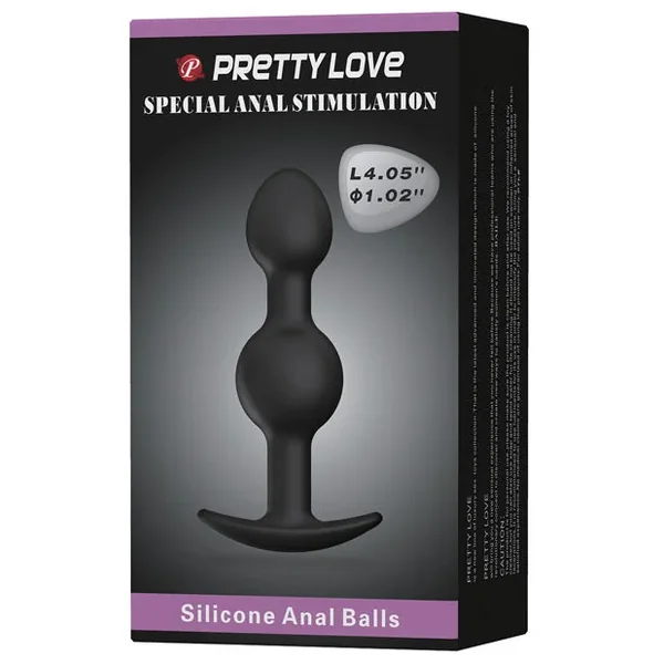 Pretty Love 4.05″ Silicone Anal Plug w/Ball – Black