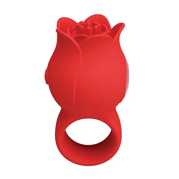 Pretty Love Jae Floral Ring Finger Vibrator – Red