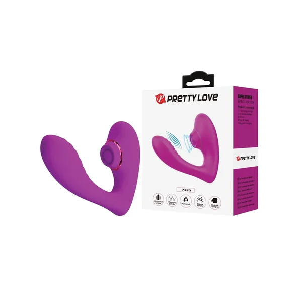 Pretty Love Nauty Thumping & Vibrating Insertable Vibrator – Fushsia