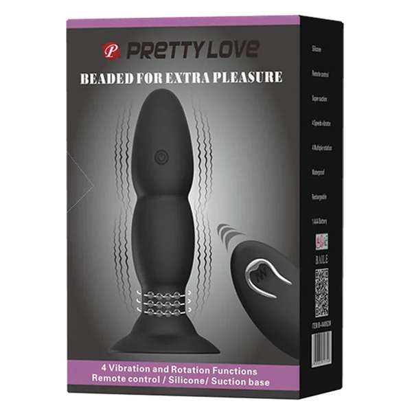 Pretty Love Remote Control Beaded Plug 4 Function - Black