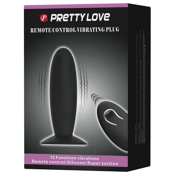 Pretty Love Remote Control Vibrating Plug - 12 Function Black