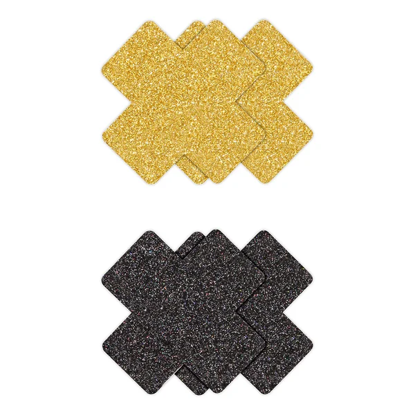 Pretty Pasties Glitter Cross Adhesive Nipple Pasties 2-Pack