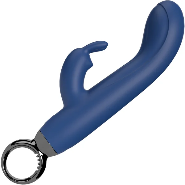 PrimO Rabbit Rechargeable Silicone Dual Stimulation Vibrator By Screaming O - Blueberry