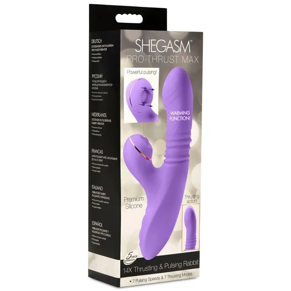 Pro-Thrust Max 14x Thrusting and Pulsing Silicone Rabbit - Purple