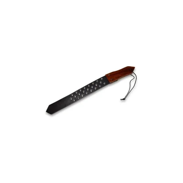 Prowler RED Leather and Wood Studded Paddle