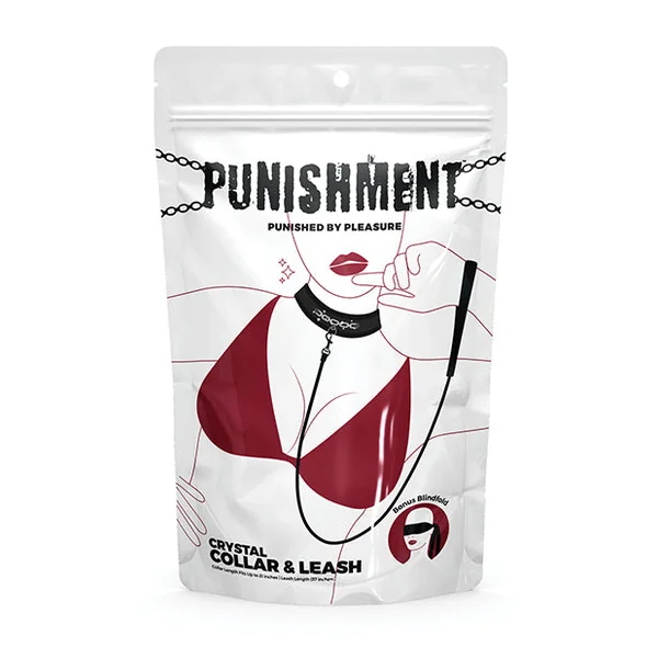 Punishment Crystal Detail Collar & 37" Leash
