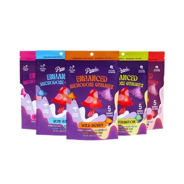 Purple Enhanced Microdose Gummies 600mg 5ct Strawberry