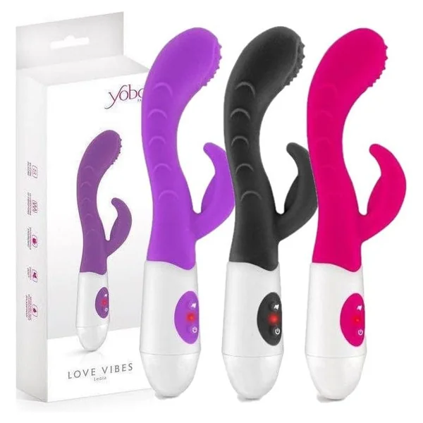 Rabbit vibrator with streaks and pins - Yoba Paris - Leola