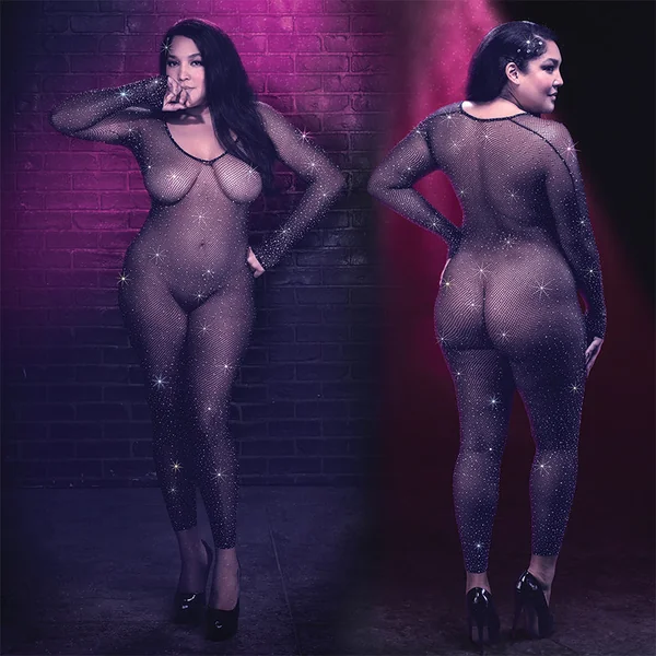 Radiance Plus Size Crotchless Full Body Suit