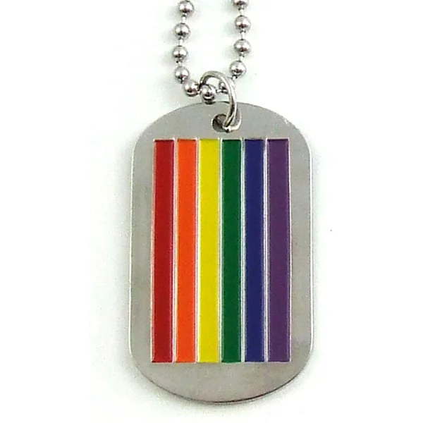 RAINBOW MILITARY I.D. TAG NECKLACE