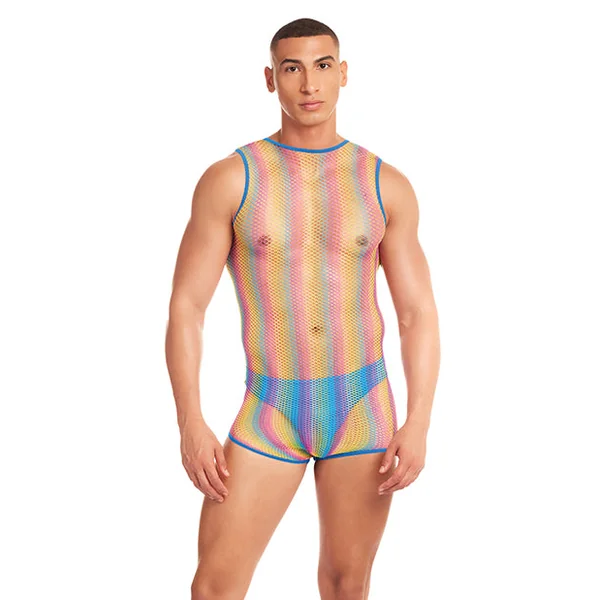 Rainbow Party Pride Star Mesh Singlet 2 pc Set - Rainbow