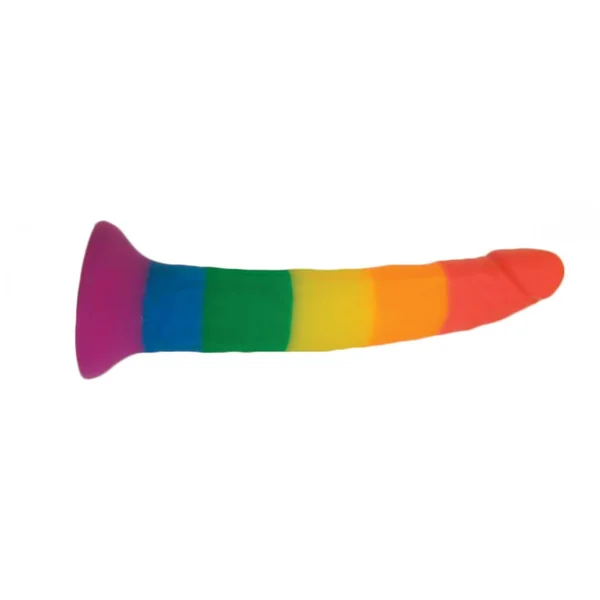 RAINBOW POWER DRIVE 7 STRAP ON DILDO W/HARNESS SILICONE “