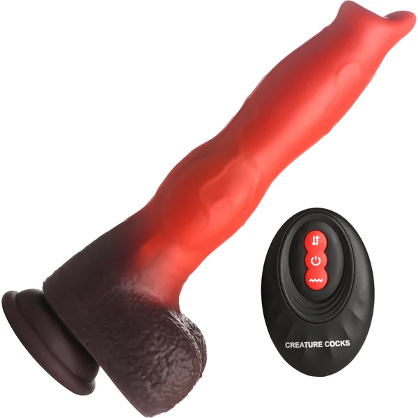 Ramming Hound 8.8" Thrusting & Vibrating Rechargeable Silicone Dildo By Creature Cocks