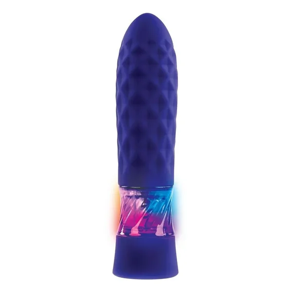 Raver Rechargeable Silicone Light-Up Vibrating Bullet – Blue
