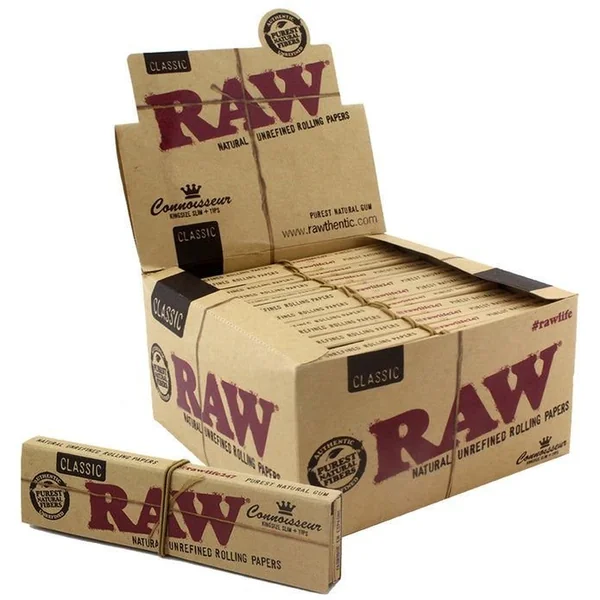 Raw Connoisseur Classic Kingsize Slim + Tips 24 Per Box