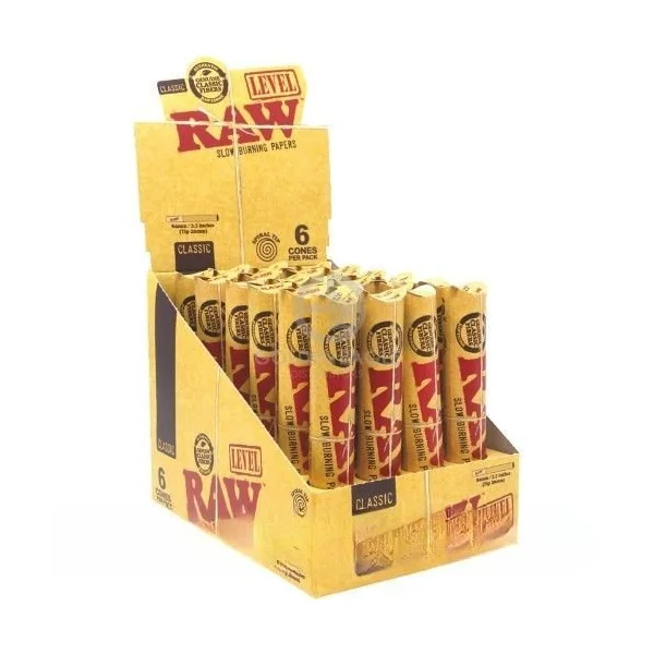 Raw Level Classic Cones 6ct 24pk